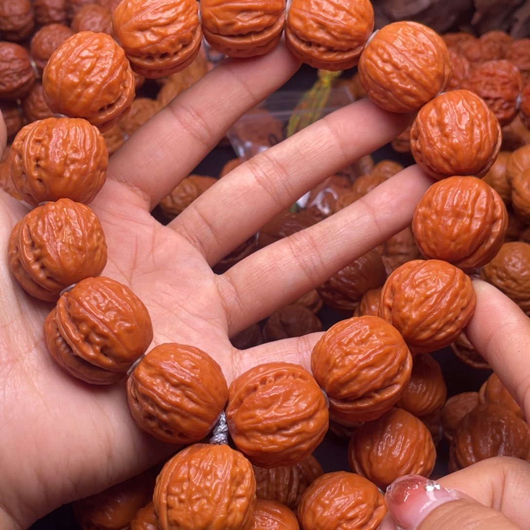 文玩核桃手串树皮纹大足球