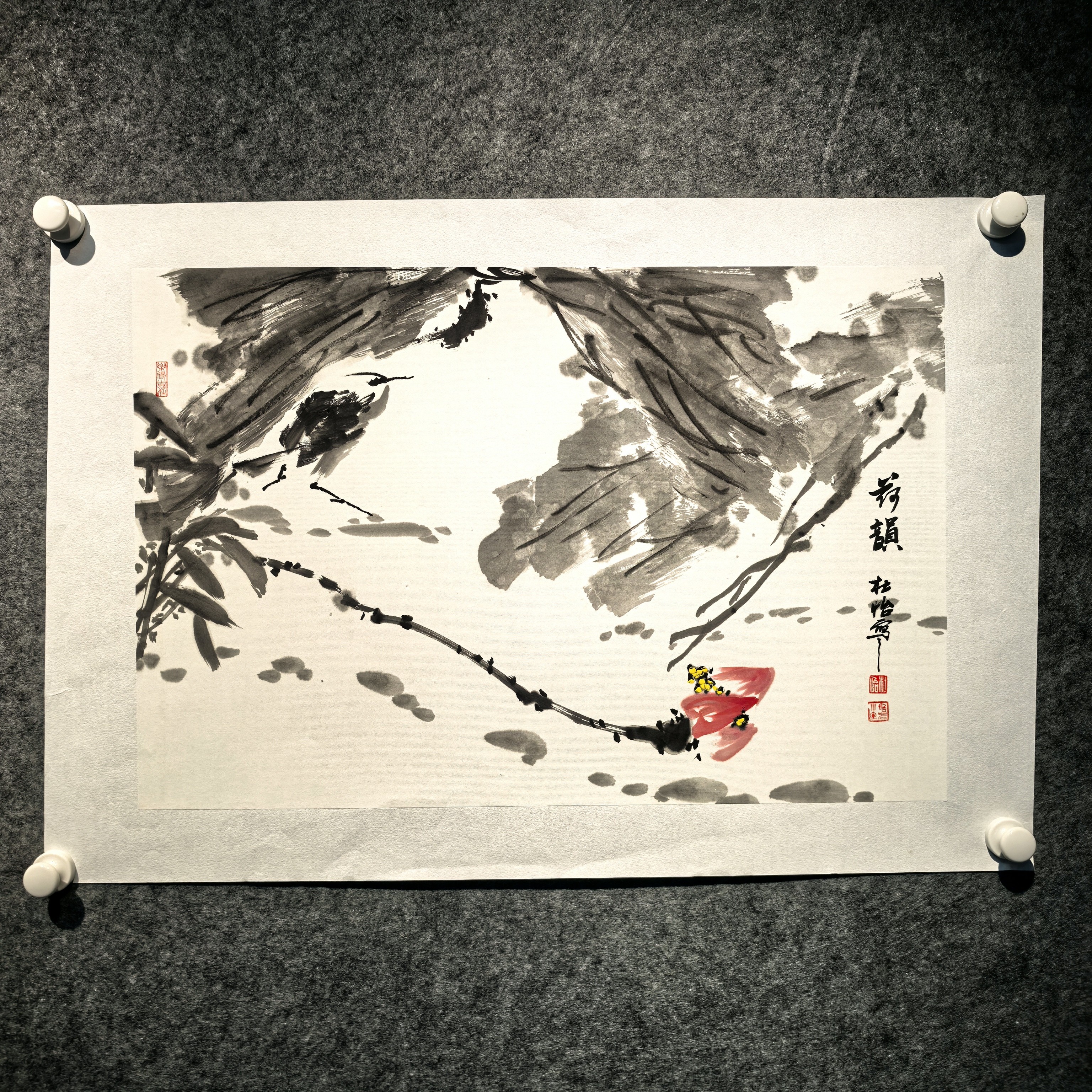 国画一品清菏四尺三开荷花68×45㎝