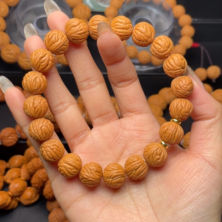 桃核手串瑞*斯1.3尺寸聚宝盆手串（44号链接）