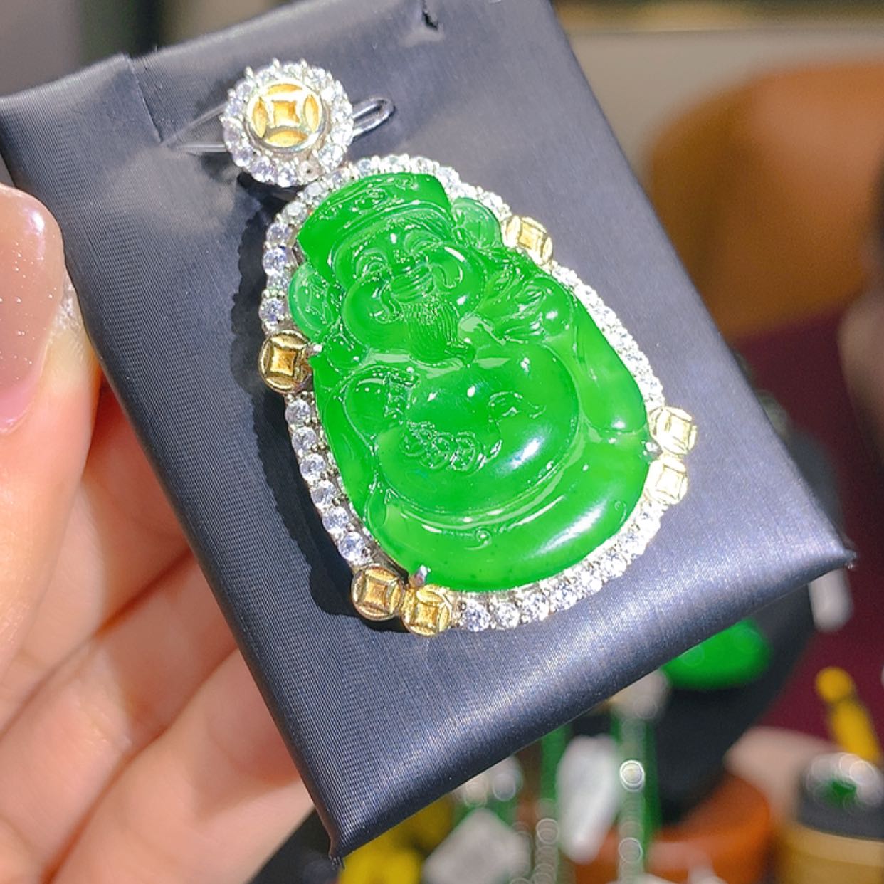 【闪购商品】翡翠银S925镶嵌颈饰6柒姐