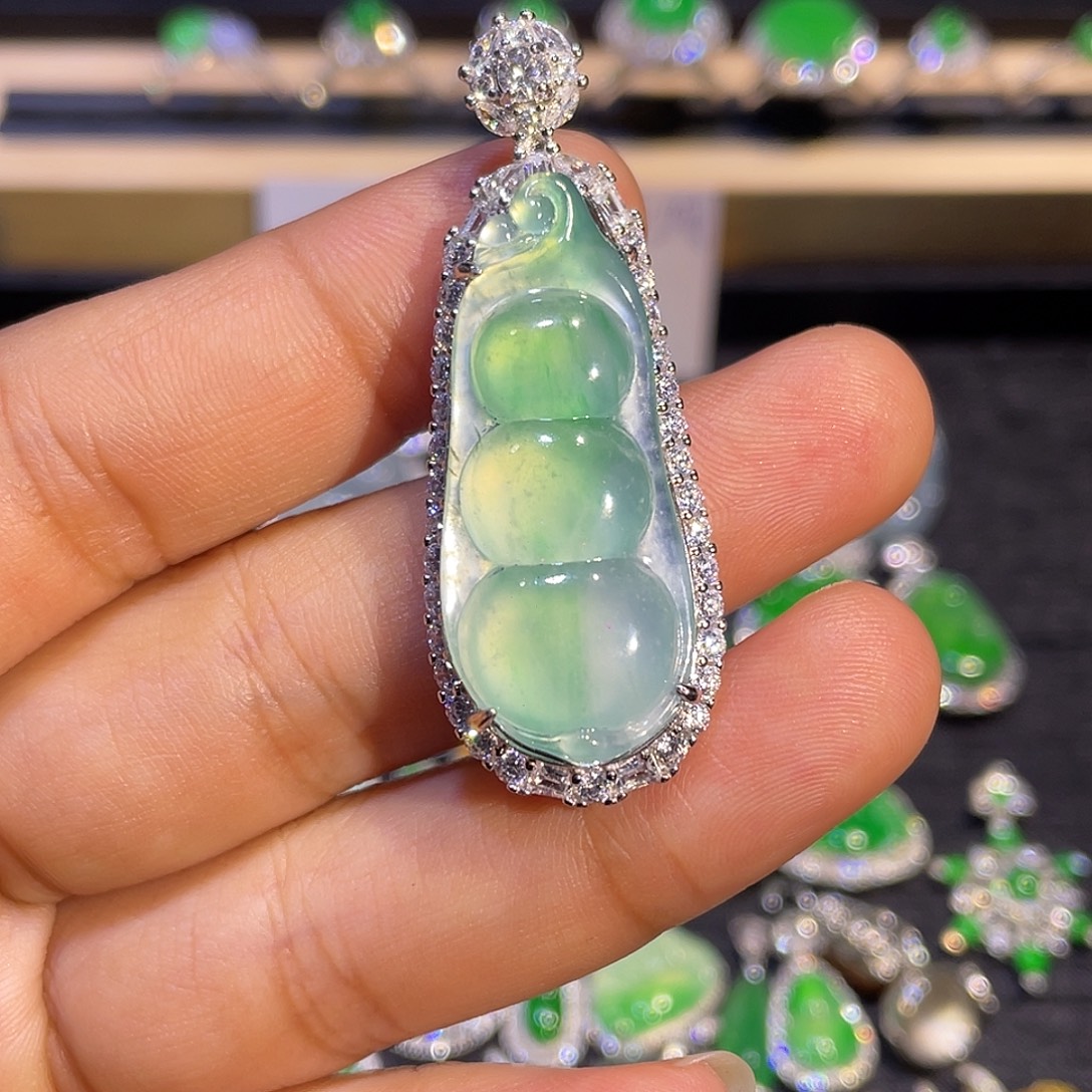 翡翠银S925镶嵌吊坠(不含链)