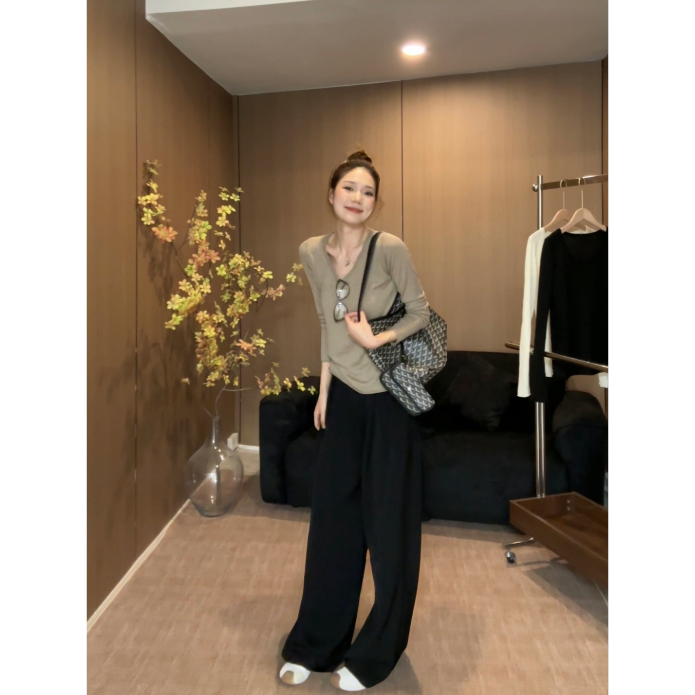 48H【秋冬实穿三色t】加长舒适圆领卷边打底毛衣百搭针织衫 25091