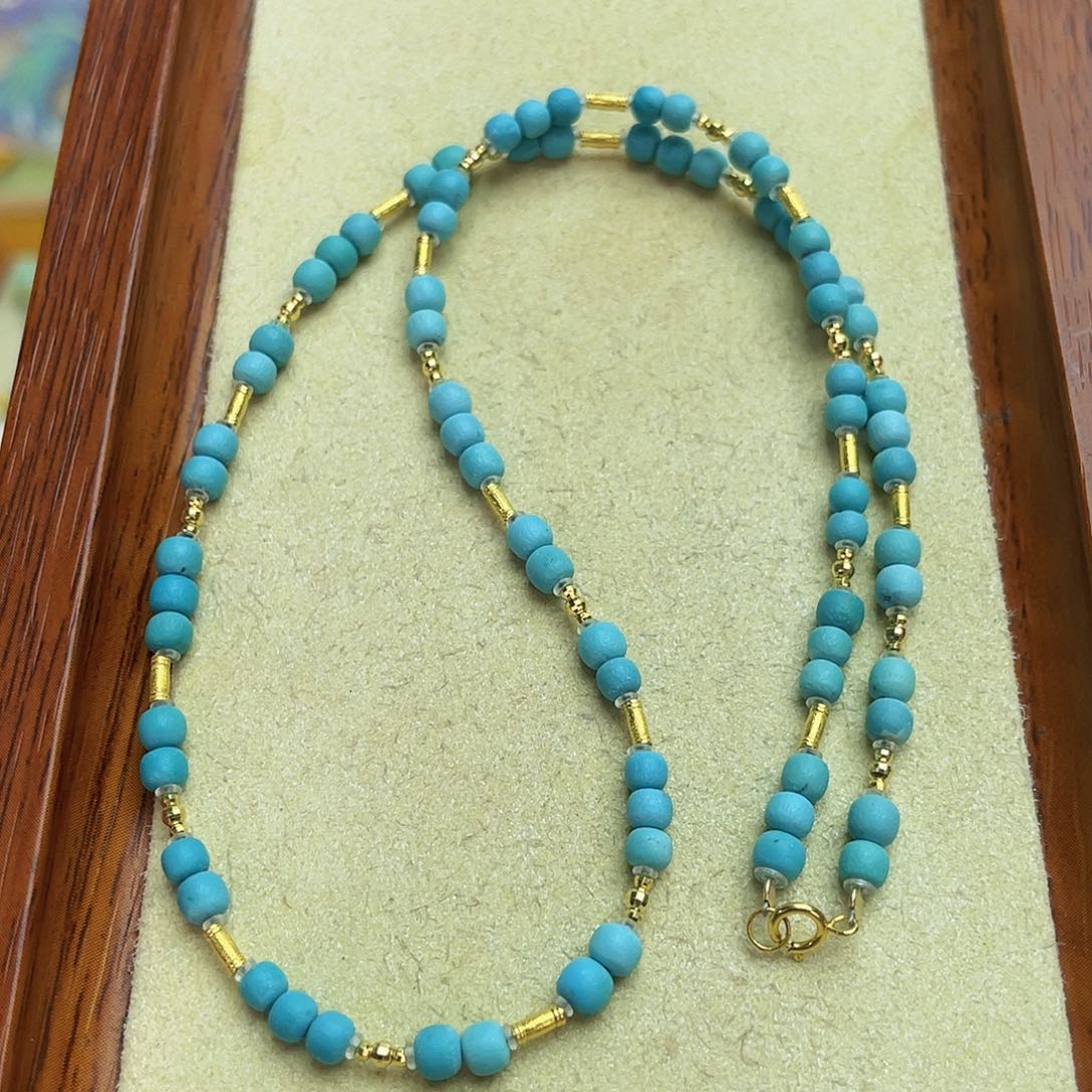 绿松石项链18K金镶嵌