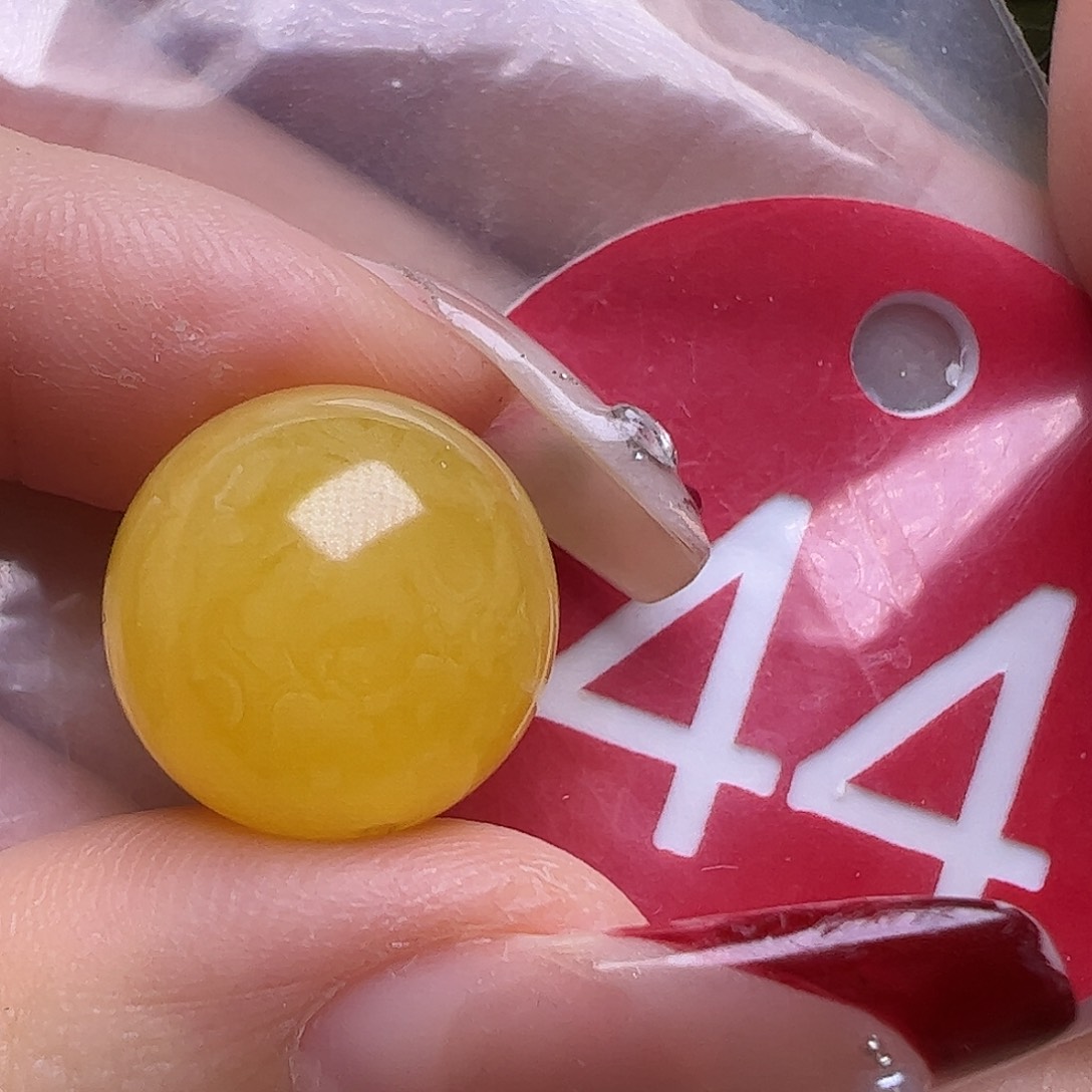 蜜蜡未镶嵌珠宝奇石微瑕14.6mm鸡油黄圆珠