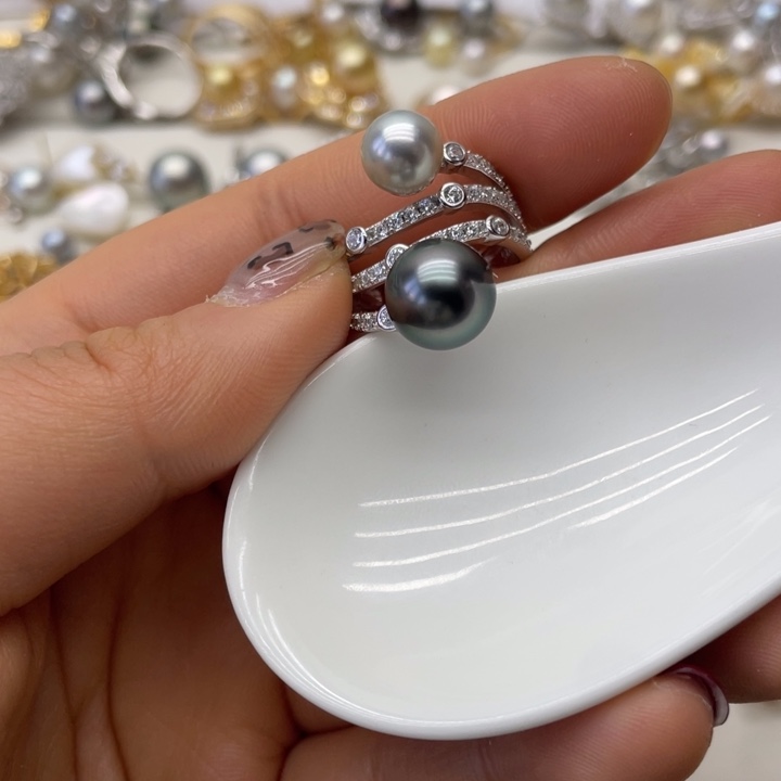 海水珍珠戒指银S925镶嵌
