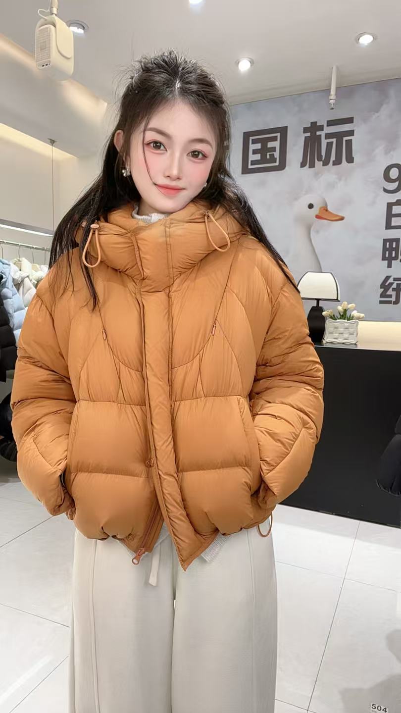 2110 新国标 90白鸭绒 冬季独特连帽短款羽绒服外套