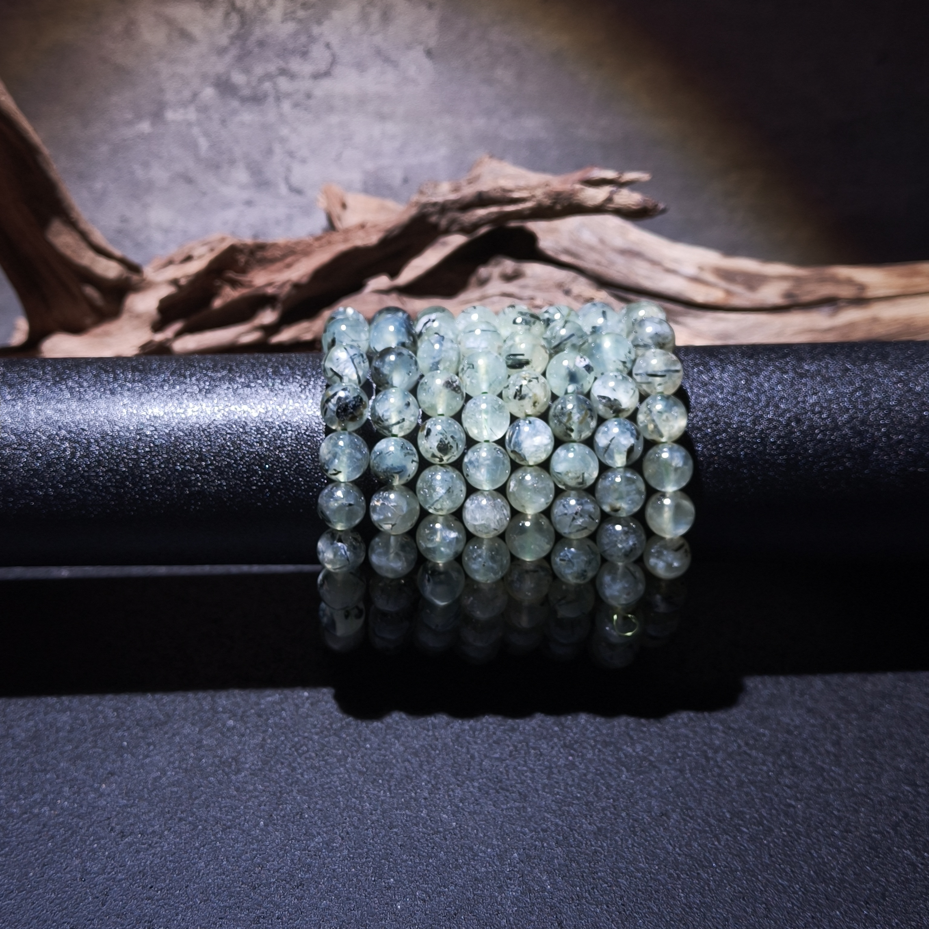 【黑胖珠宝】H0543 天然水晶梦魇葡萄石手链 多样性发其一