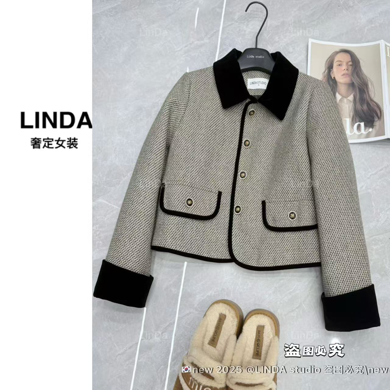 【盛夏午后】加厚羊毛粗花呢小香风外套女翻领高级感小个子法式外套