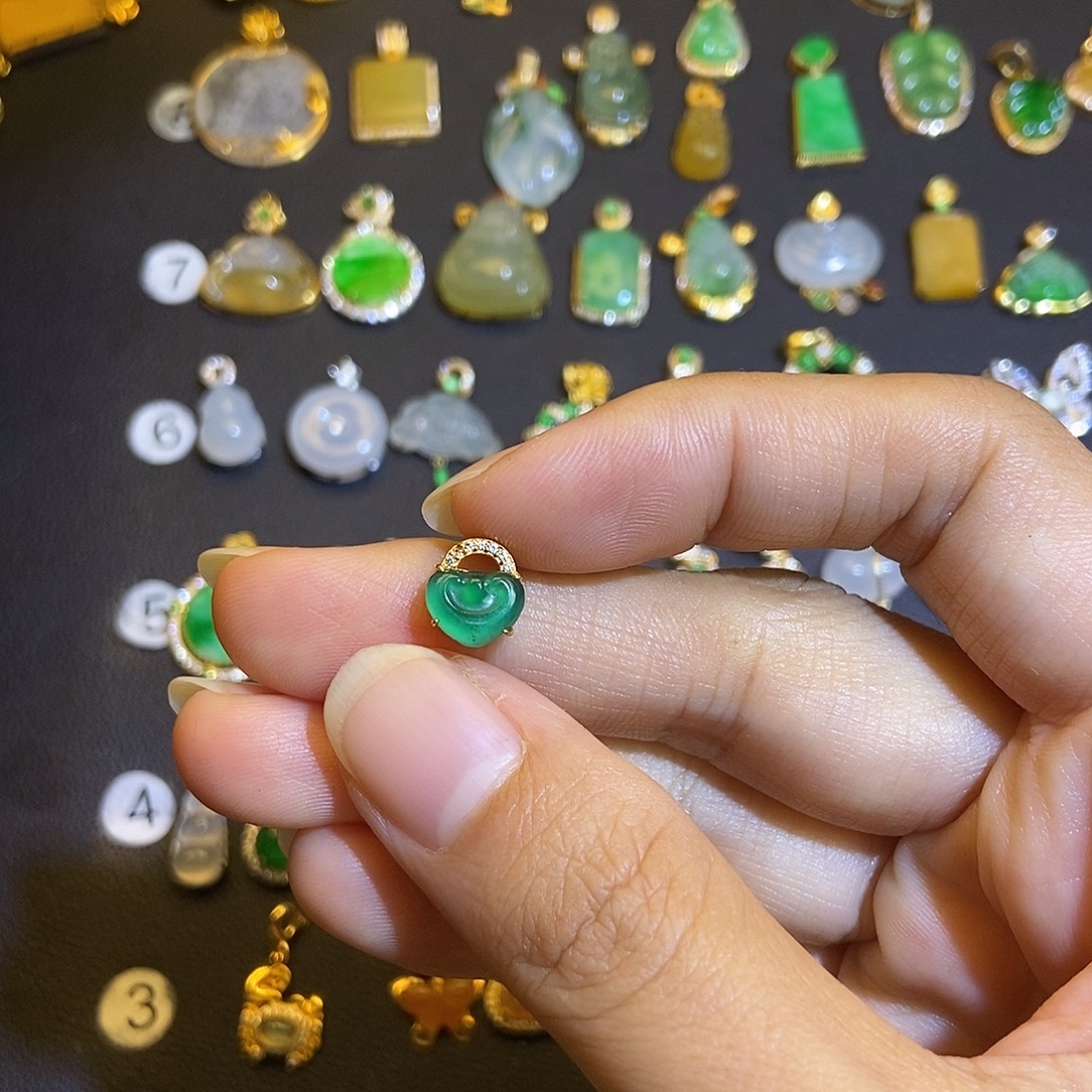 翡翠银S925镶嵌吊坠(不含链)