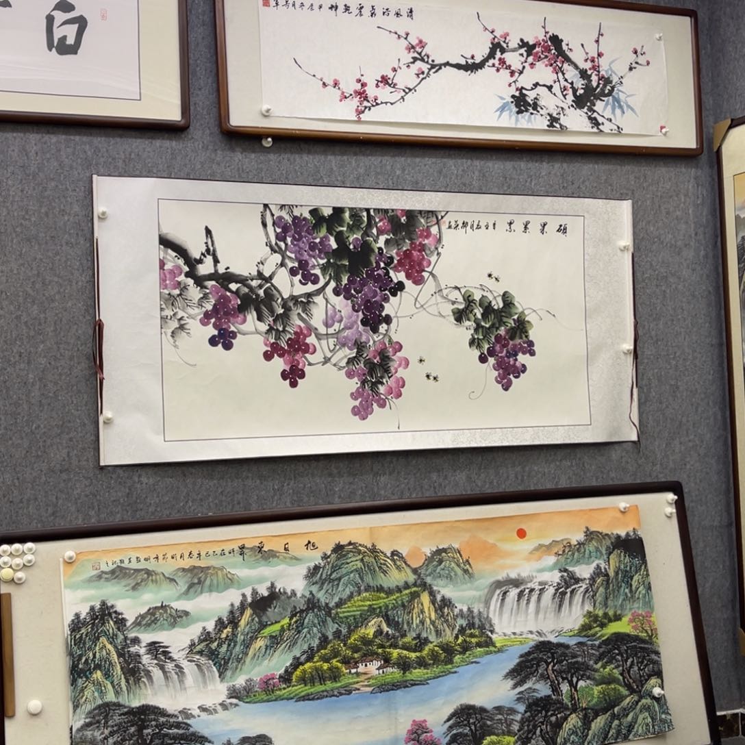 国画四尺葡萄国画卷轴作品