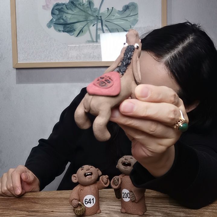 粗砂民俗系列作品驴驴摆件