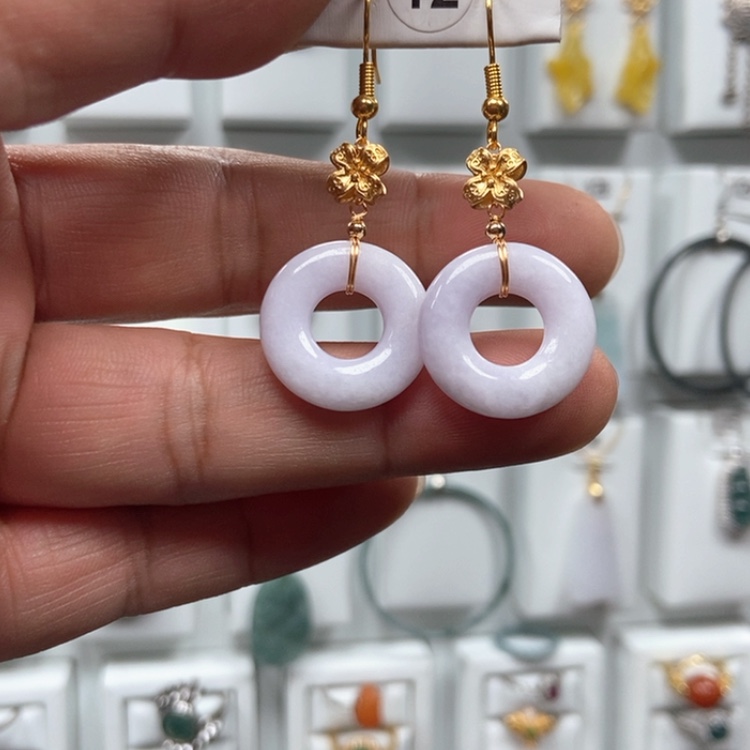 【闪购商品】翡翠耳饰银S925镶嵌耳饰