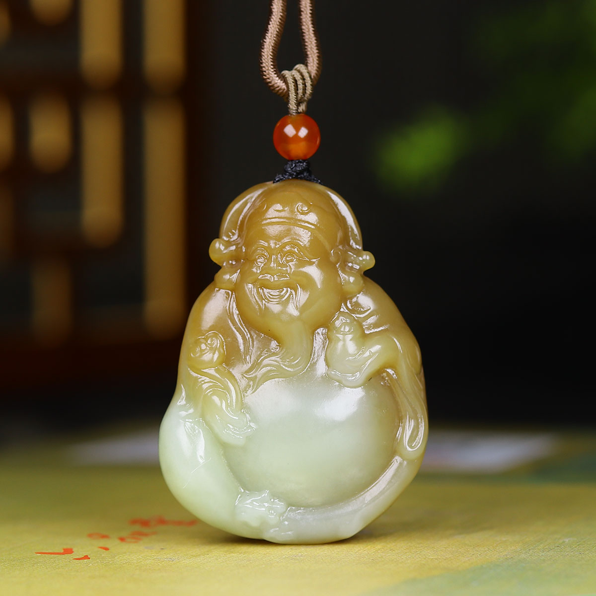111125和田玉糖玉财神挂件