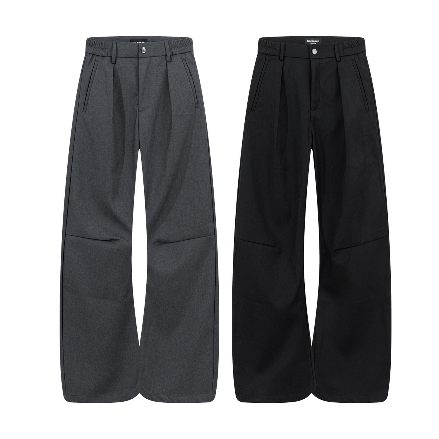 莫狂少年【褶皱弯刀西裤】美式男复古新款阔腿宽松百搭直筒裤子情侣