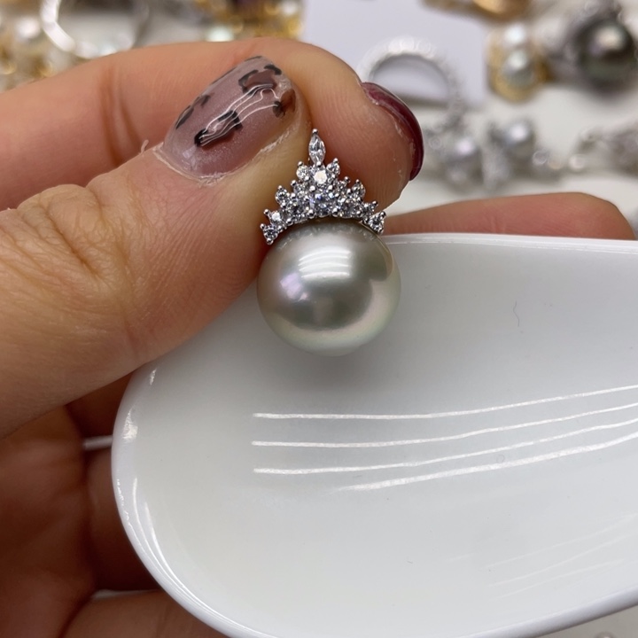 海水珍珠吊坠(不含链)银S925镶嵌