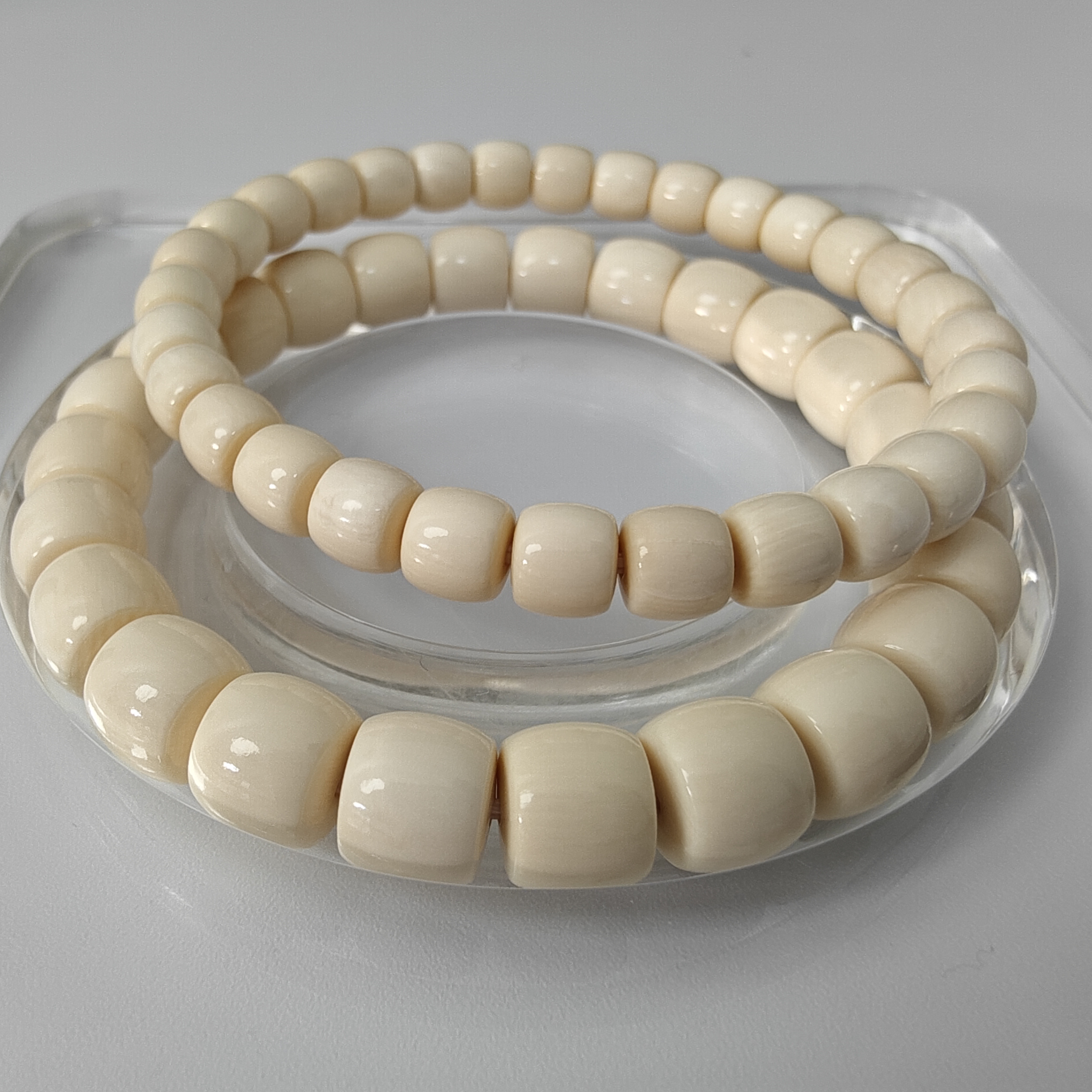 【青瑜文玩】天然猛犸牙原牙原色一等冰料肉芯（直切单圈）