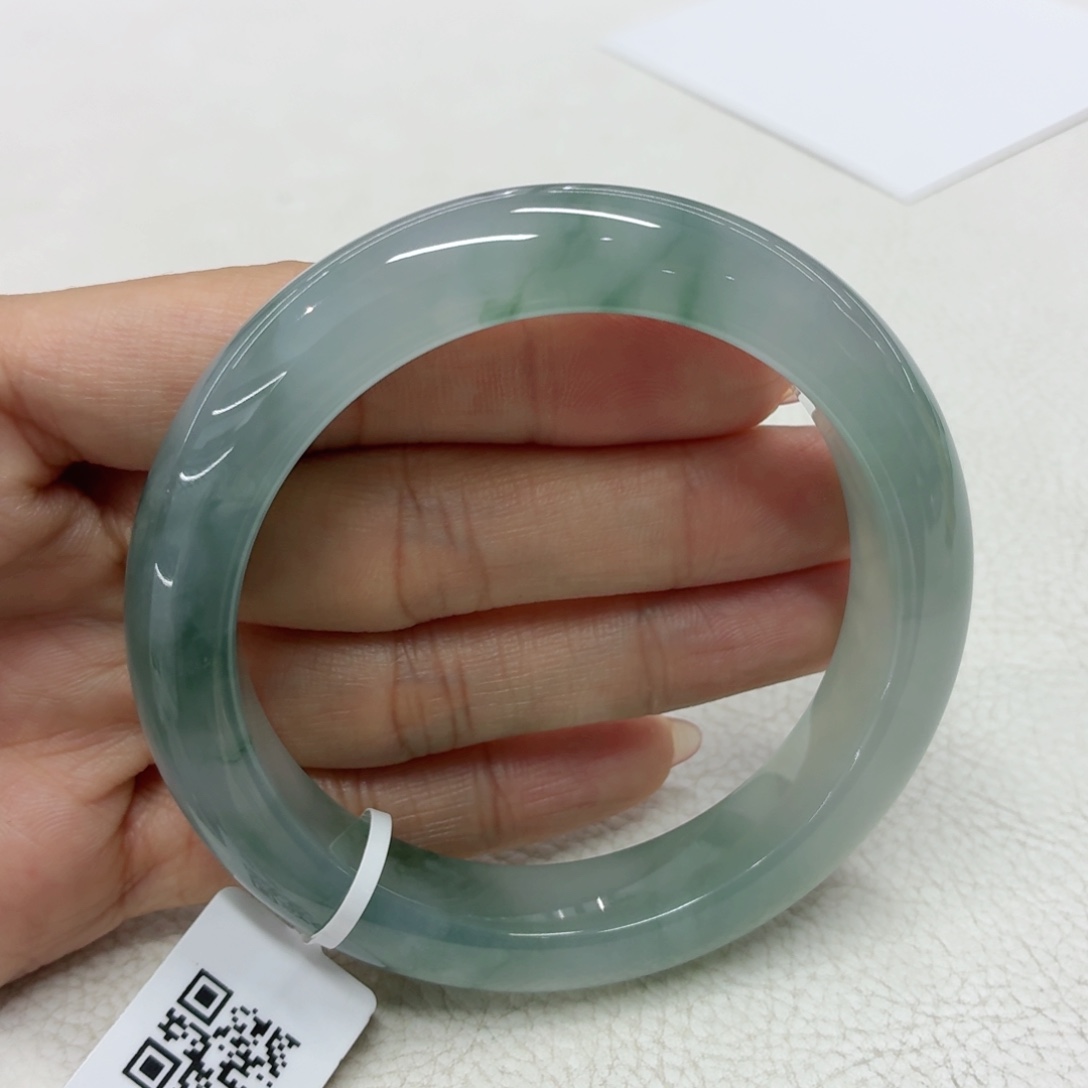 翡翠未镶嵌手镯缅甸翡翠手镯55.7