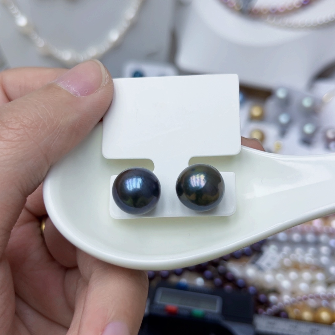 淡水珍珠耳饰银S925镶嵌