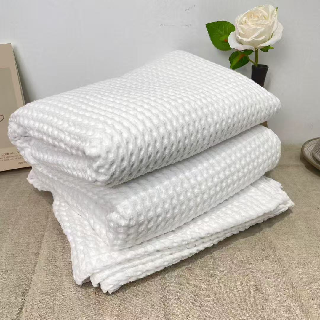 纯棉华夫格床单/毯子