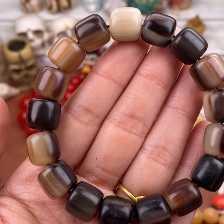 手串/手链驼骨雕刻牦牛角桶珠12