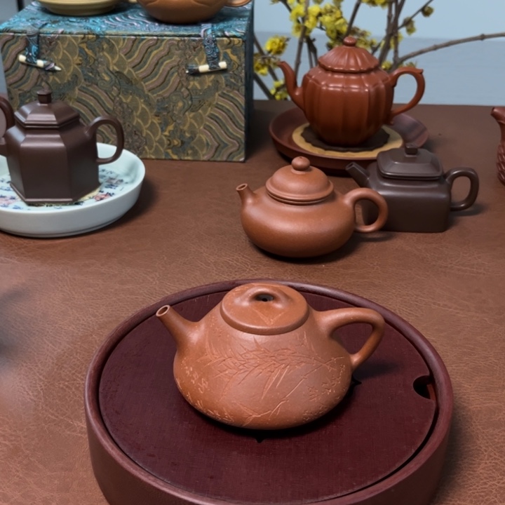 紫砂茶壶默*子冶觉红将坡全手工
