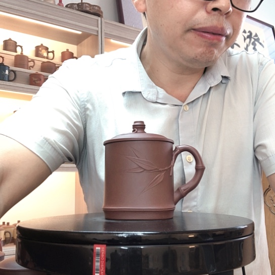 茶杯紫泥微瑕天圆地方容量300