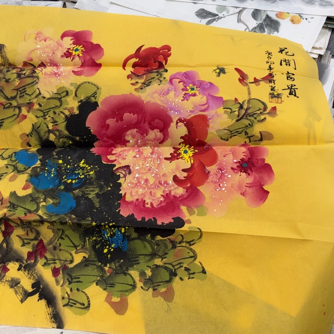 国画纯手绘无边框作品