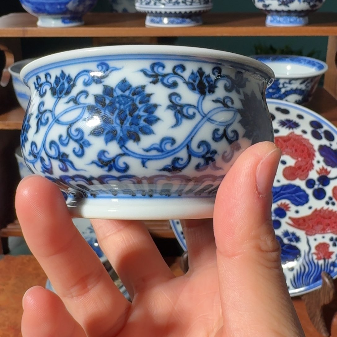 杯刘建锋窑炉式杯缠枝莲