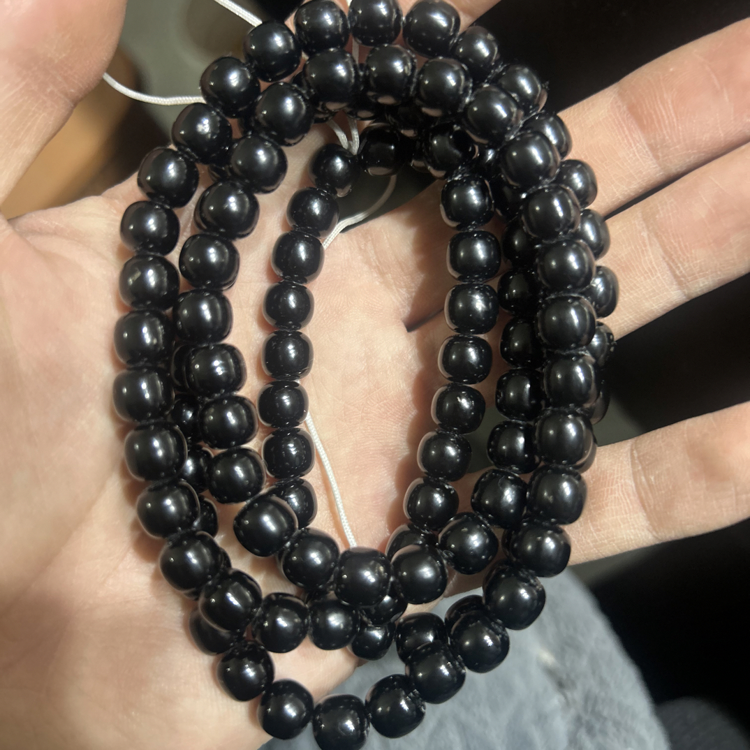 和田玉黑青108项链