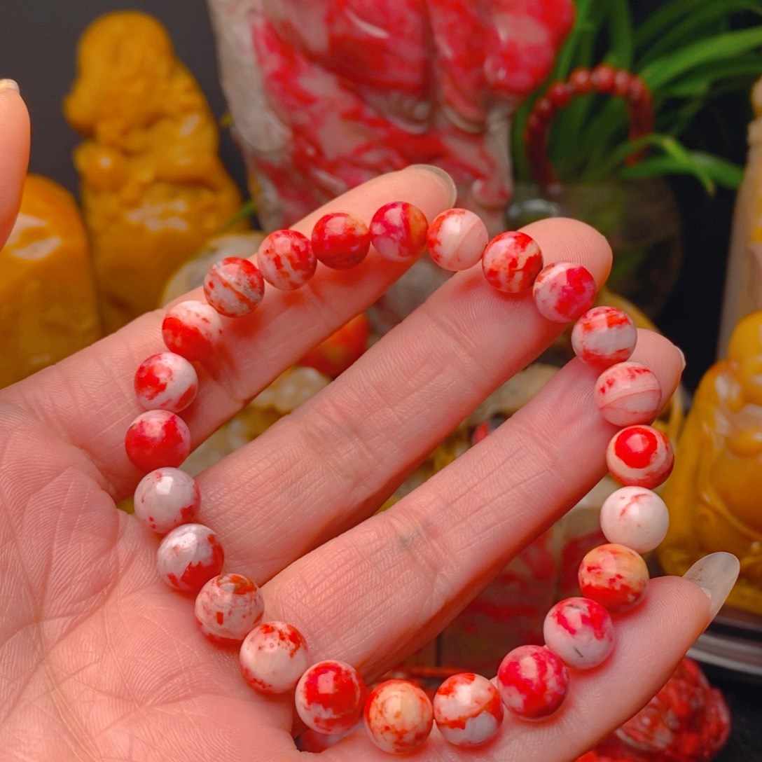鸡血石鸡血石手串