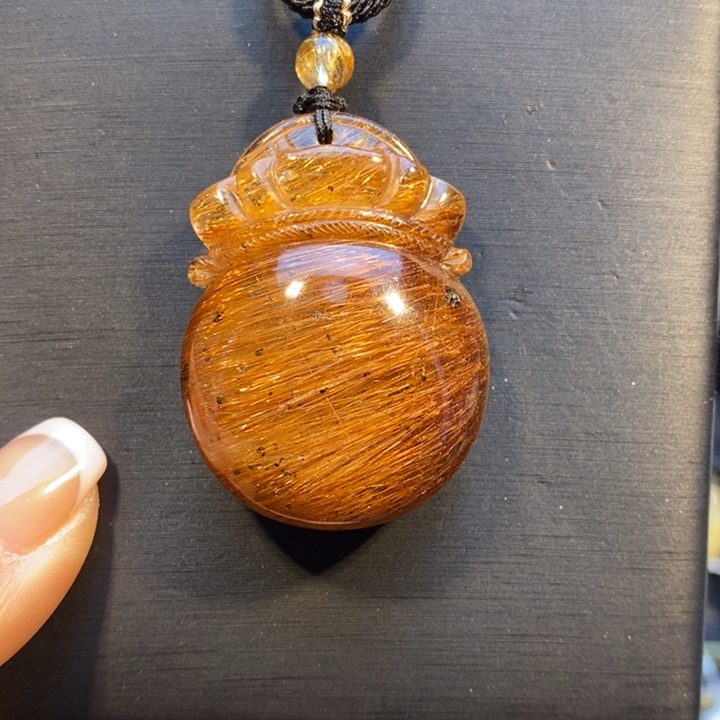 颈饰未镶嵌发晶高品质铜顺发福袋吊坠