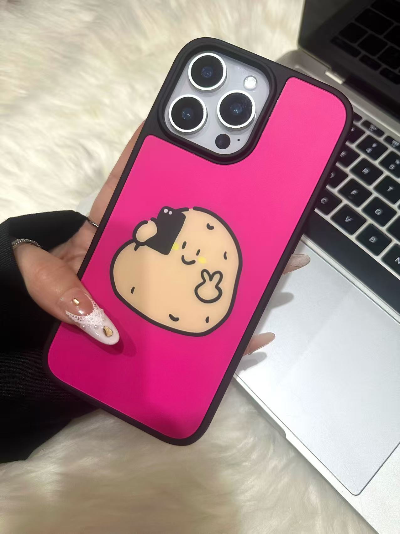 自拍土豆适用iPhone16ProMax手机壳苹果15Pro全包防摔磨砂潮牌