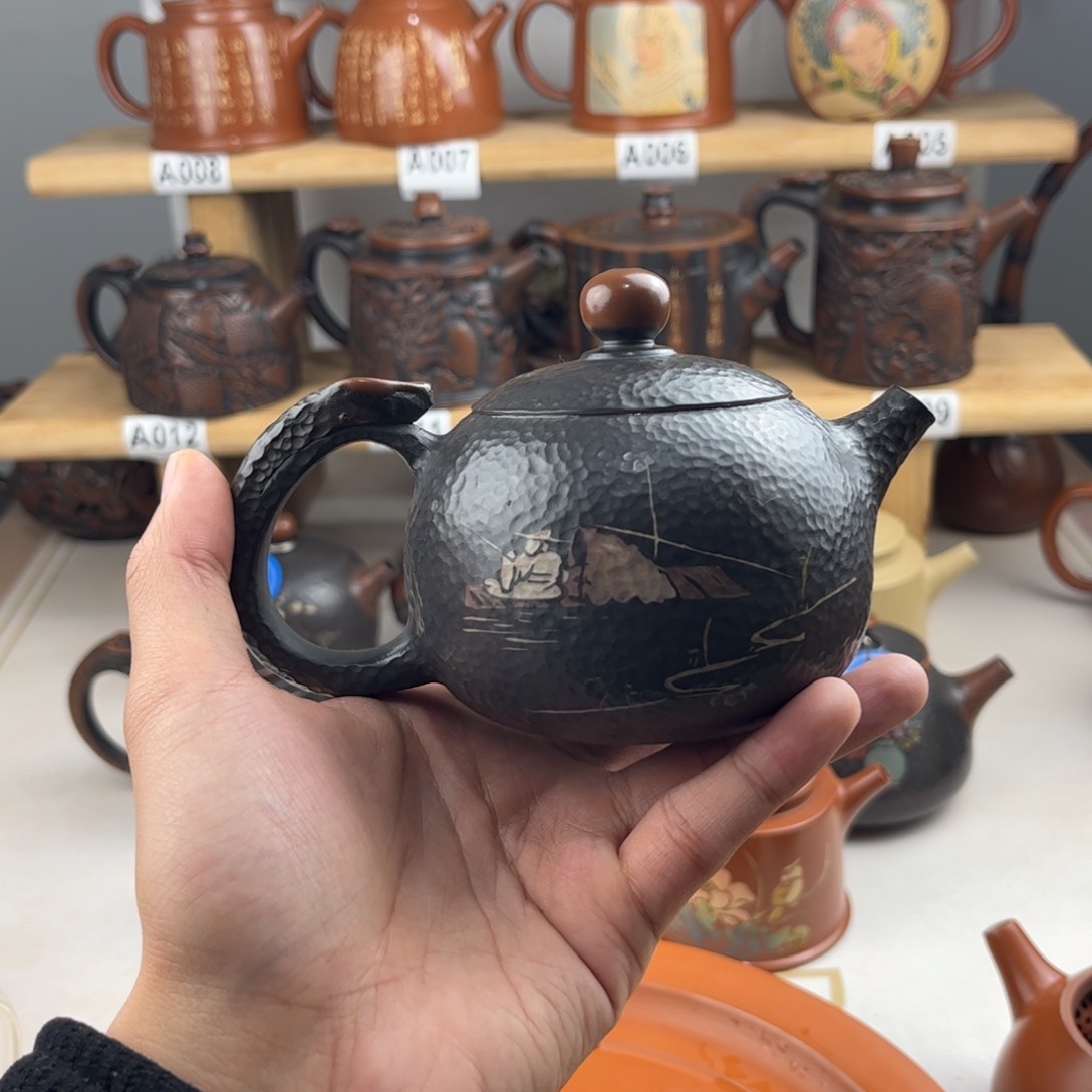 壶220cc 建水紫陶全手工制作，老手艺人精工精制