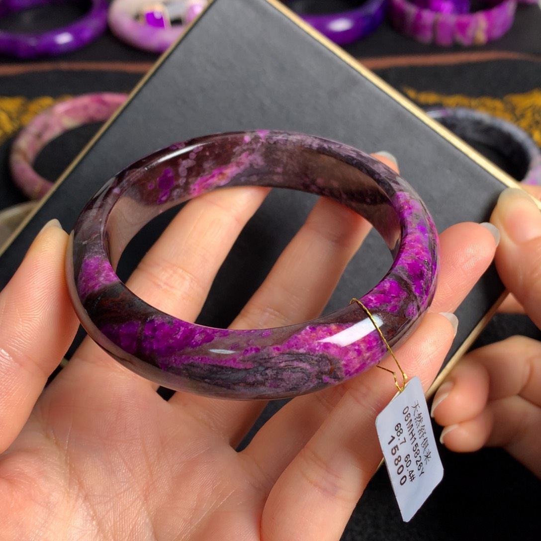 苏纪石（舒俱来）未镶嵌桃红樱花手镯