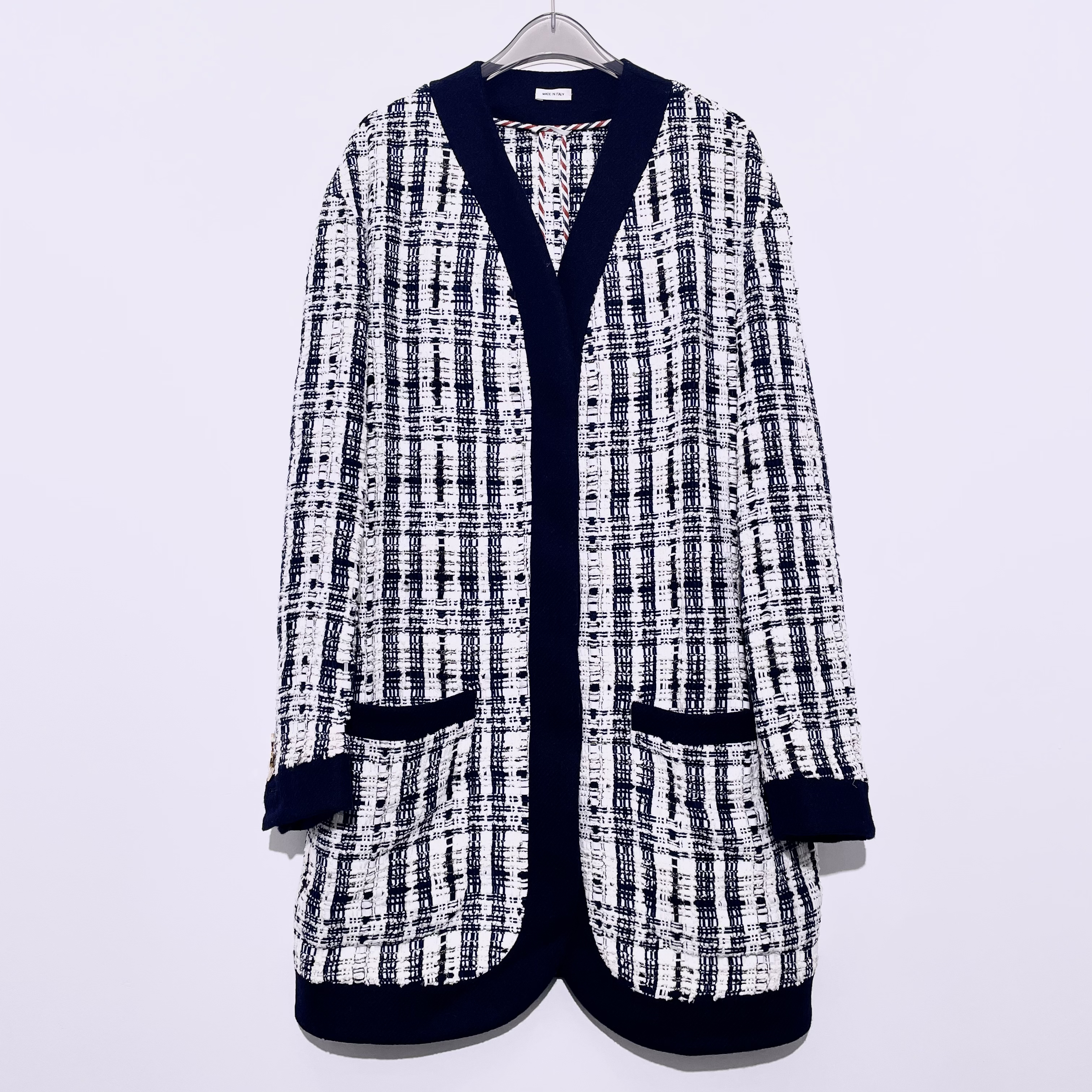 95新 THOMBROWNE TB中长款小香风开衫/40码/A01413