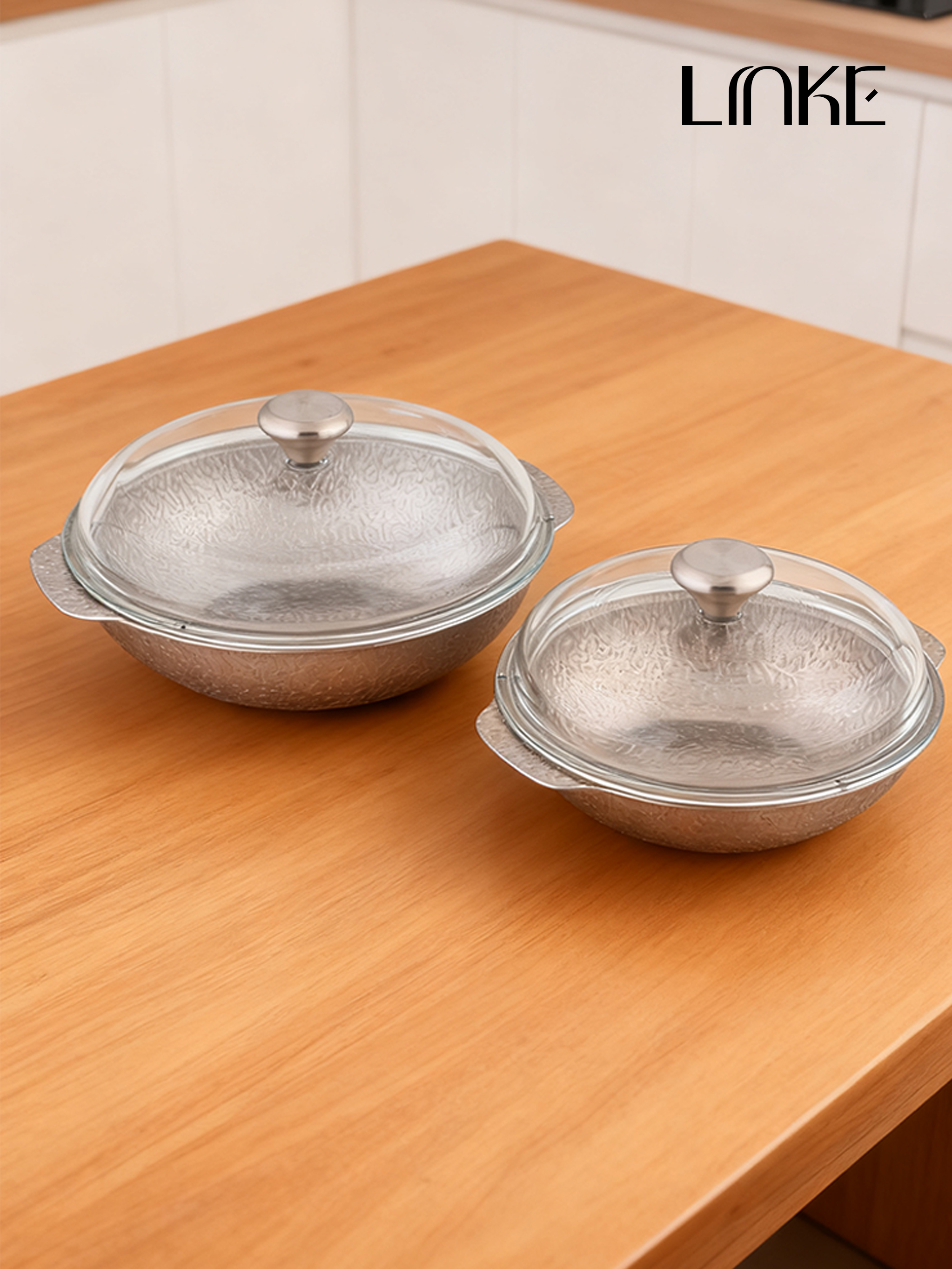 邻可Linke日式雪花锅一体成型不锈钢双耳小火锅日韩料理寿喜锅