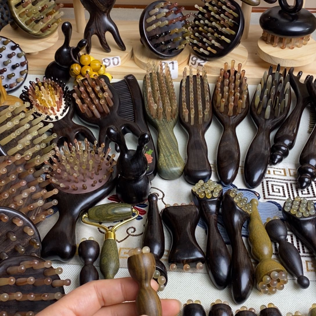 紫光檀按摩梳子按摩