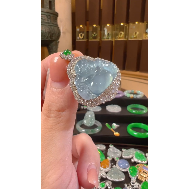 天然A货翡翠JS0023佛公吊坠多样性发一