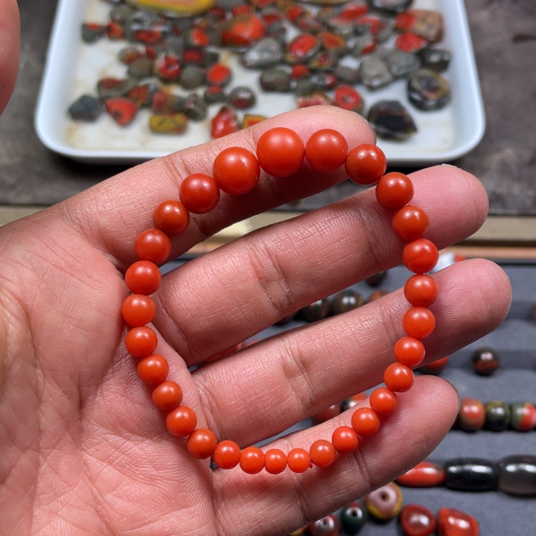 南红玛瑙手链合金