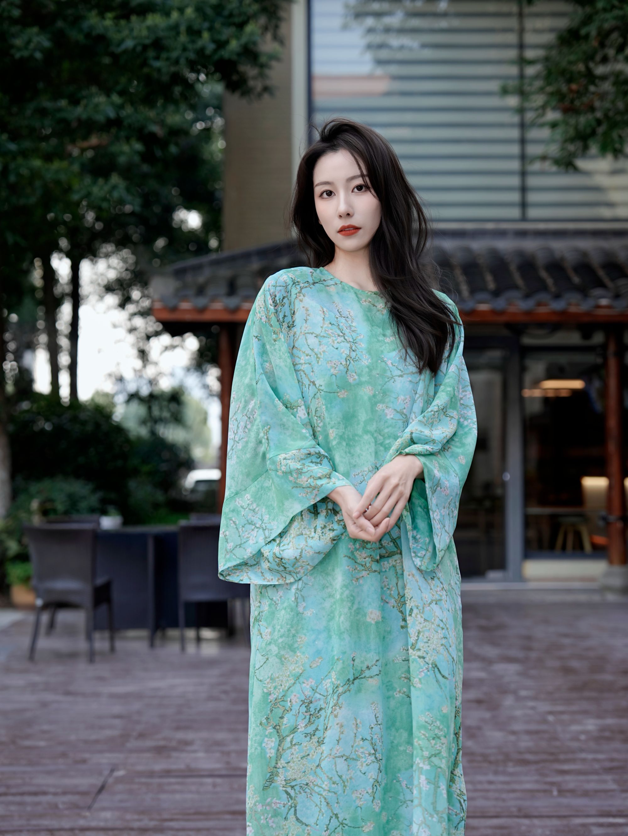 HZHJ原创设计浅绿枝蔓裙高定时尚气质1792复古