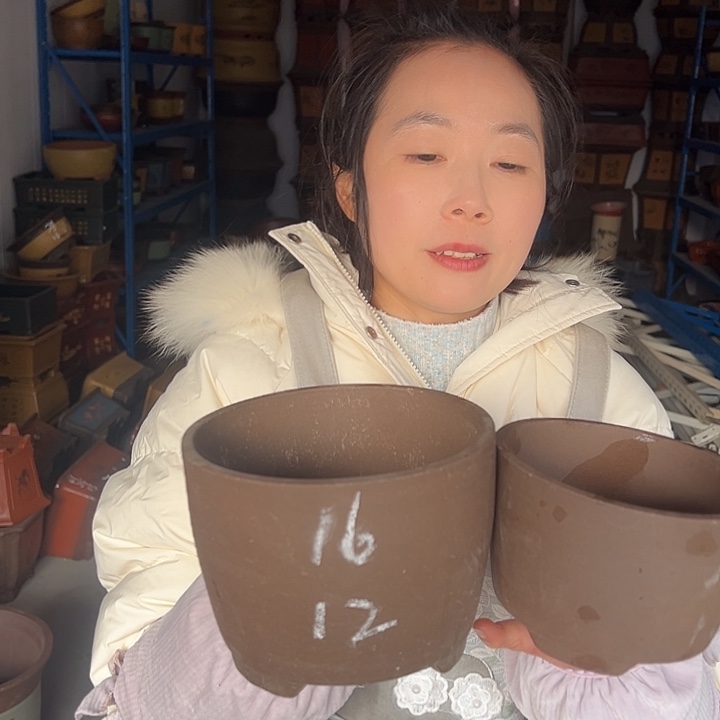 紫泥笔筒中小花盆花盆