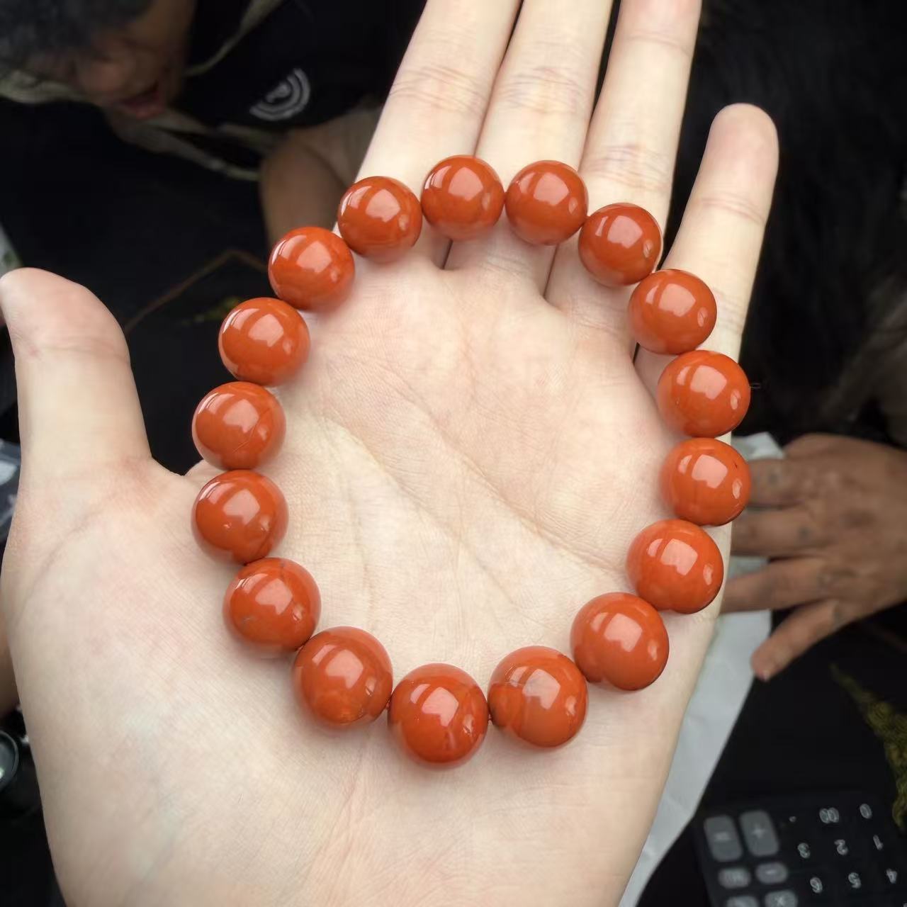 【玉经纶】201512/HQ51-南红手串-多样性发其一