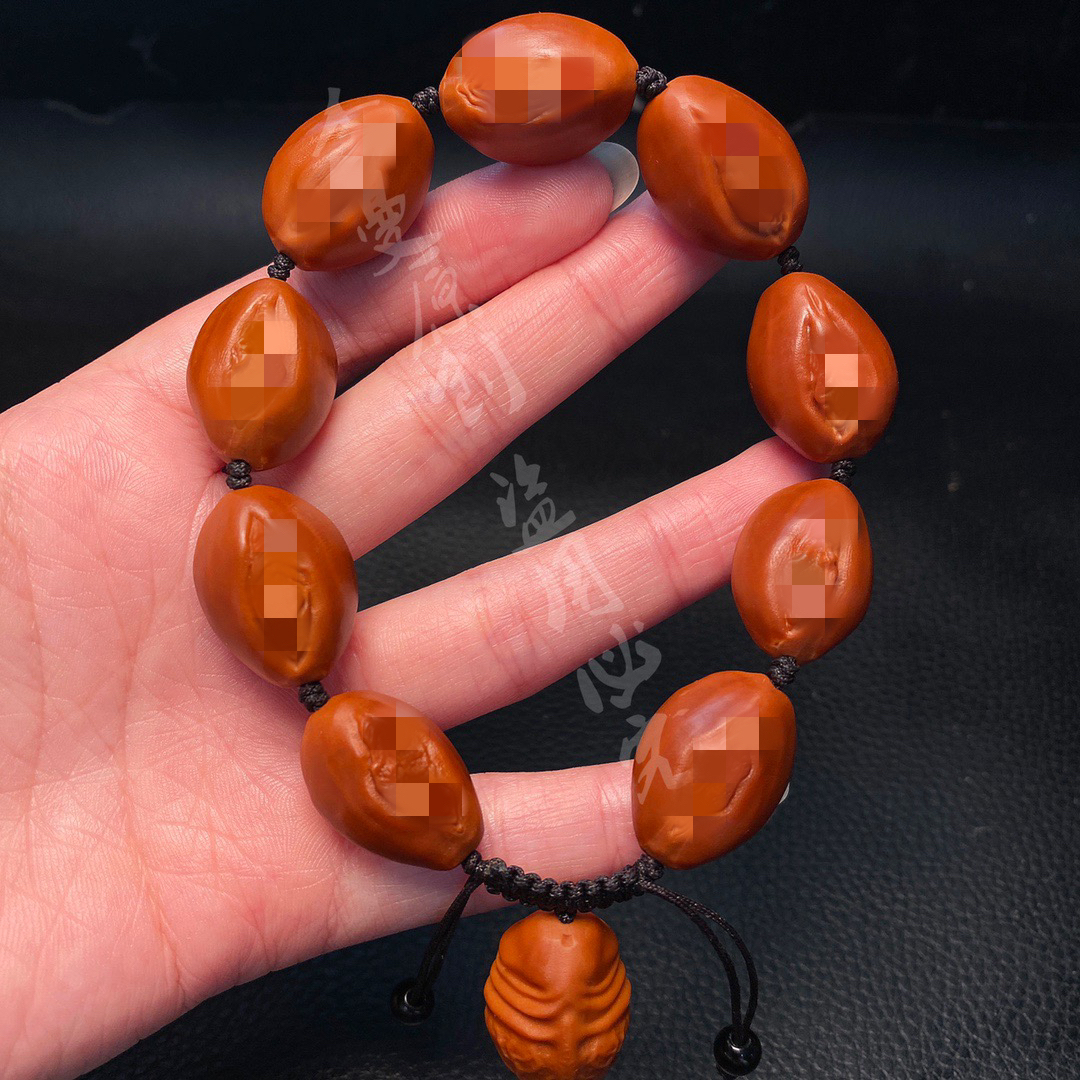 橄榄核手工雕刻生命源题材九阴阳工艺品文玩手串寓意升值加薪