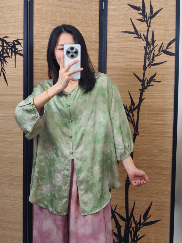 清仓福利满分桑蚕丝植物染大衬衫外套腰带修身腰封