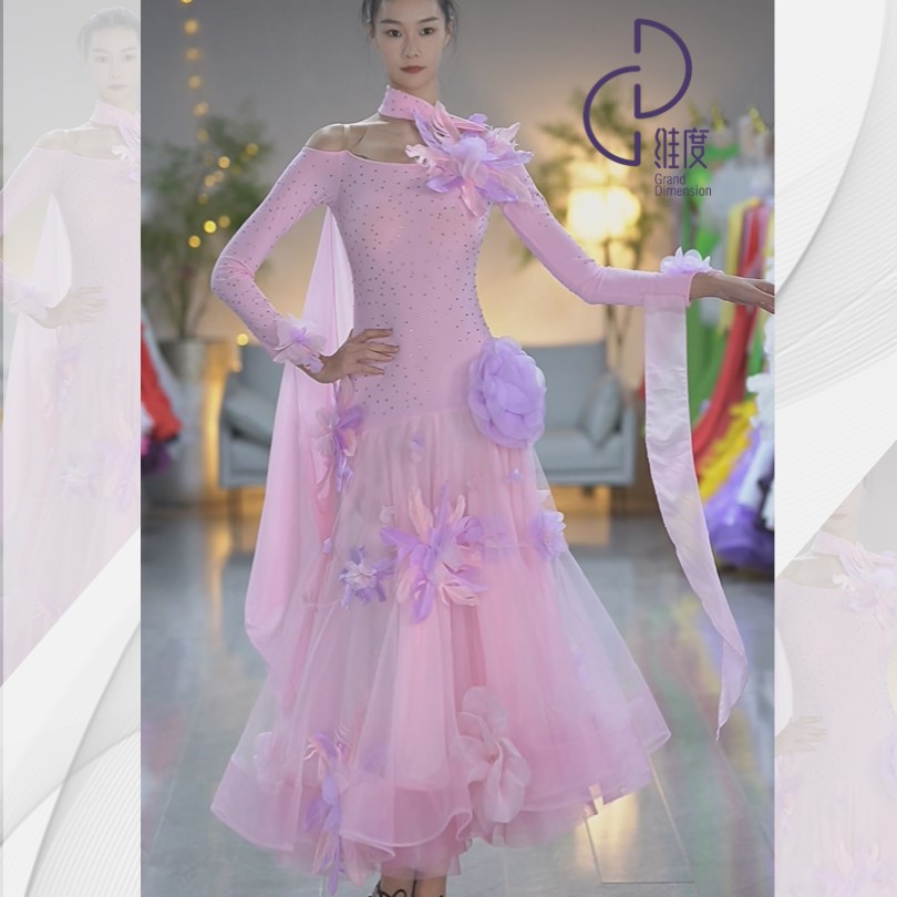 【维度舞服】SQ34新款连衣裙赛裙摩登蹈服练习服性感修身
