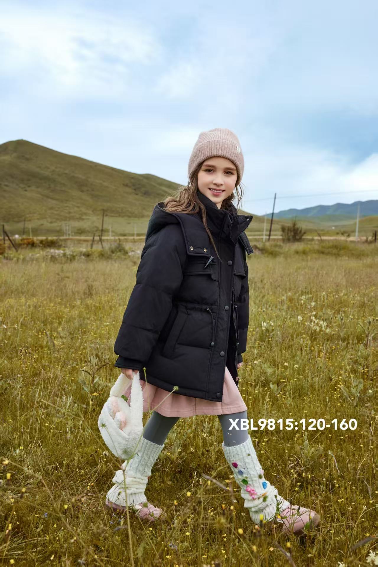 【晶秋】外五防森系风牛角扣羽绒服短款收腰冬季加厚羽绒外套