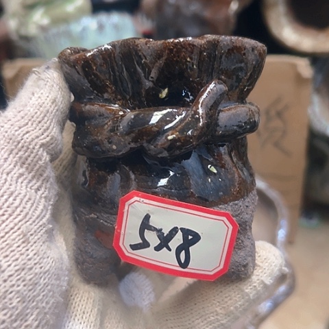 红陶粗陶花盆手工