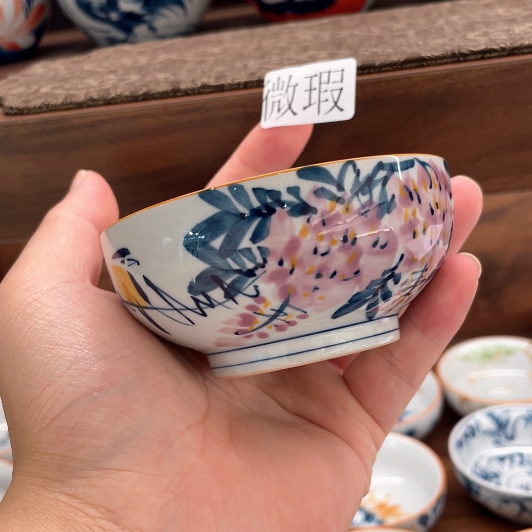 釉下手绘茶具微瑕