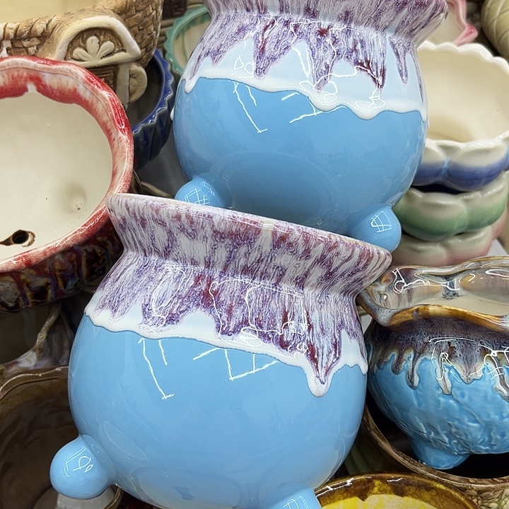 多肉绿植陶瓷花盆9.9包邮，有孔