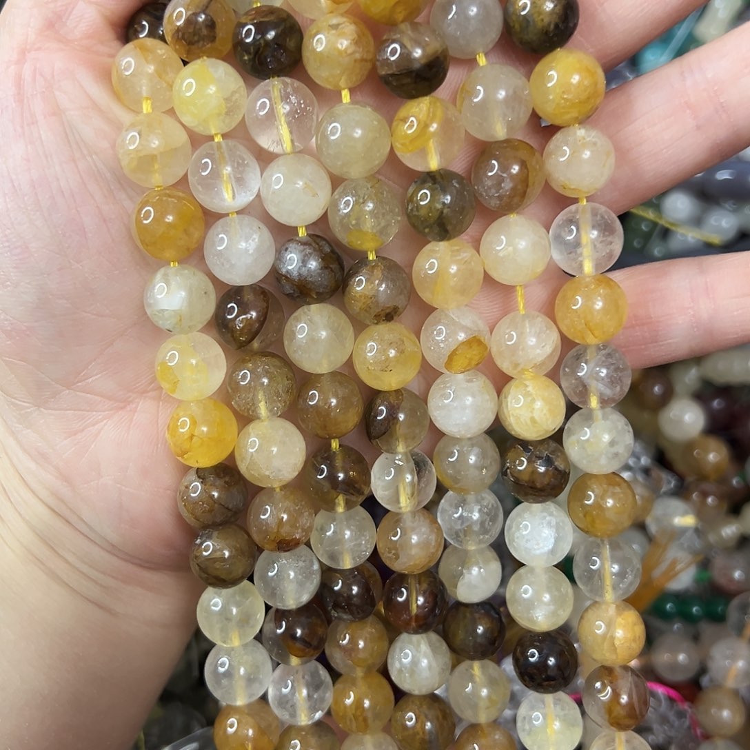 玛瑙/玉髓未镶嵌珠宝半成品，卡10黄胶花一条